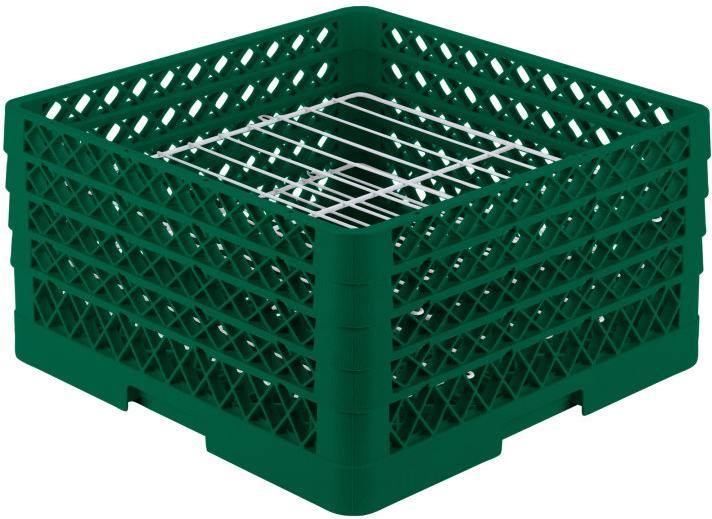 Vollrath - 22-Compartment Traex® Plate Crate® Warewashing System in Green with 3 Risers - PM2209-3-19