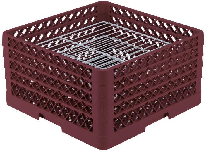 Vollrath - 30-Compartment Traex® Plate Crate® Warewashing System in Burgundy - PM3008-4-21