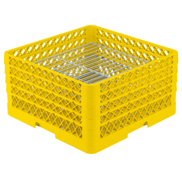 Vollrath - 30-Compartment Traex® Plate Crate® Warewashing System in Yellow - PM3008-4-08