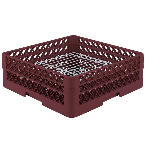 Vollrath - 32-Compartment Traex® Plate Crate® Warewashing System in Burgundy for 4.75 to 6.25" Plates - PM3208-2-21