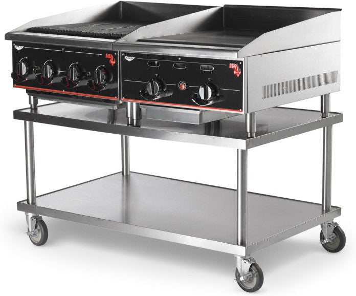 Vollrath - 36" Stainless Steel Heavy Duty Mobile Equipment Stand with Undershelf and Casters - 4087936