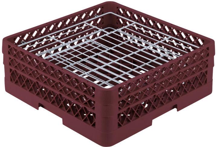Vollrath - 38-Compartment Traex® Plate Crate® Warewashing System in Burgundy - PM3807-2-21