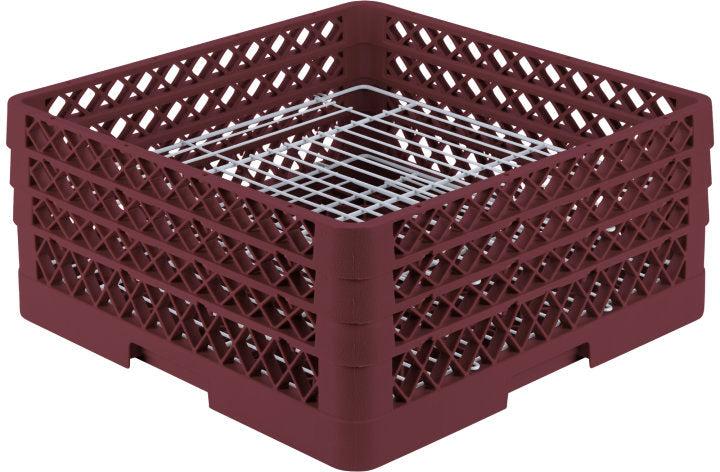 Vollrath - 44-Compartment Traex® Plate Crate® Warewashing System in Burgundy - PM4407-3-21