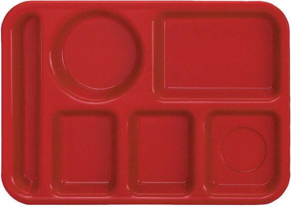 Vollrath - 6-Compartment Left-Handed Tray in Red - 2614-02