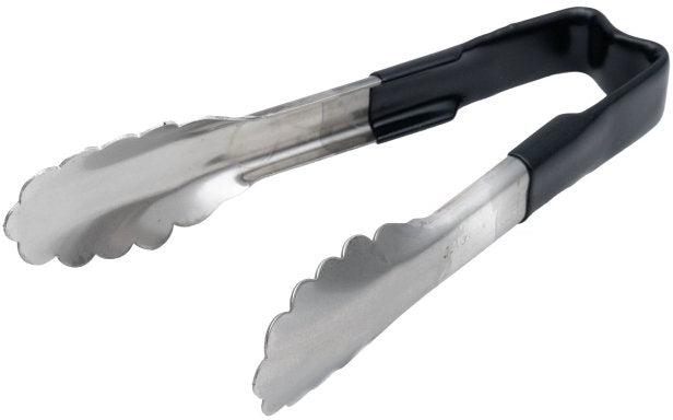 Vollrath - 6" One-Piece Scalloped Tongs with Black Handle - 4780620