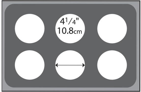 Vollrath - Adaptor Plate with Six 4 ¼" Round Cutouts - 19195