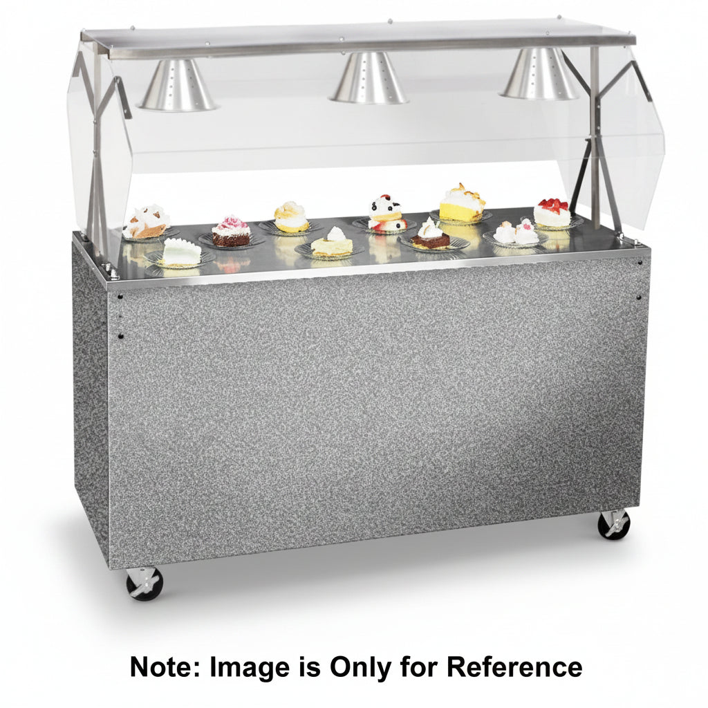 Vollrath - Affordable Portable Utility Station with Buffet Breath Guard, 60" in Granite with Storage and Door - 3872660