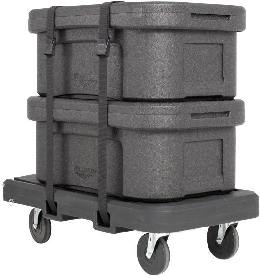 Vollrath - Flatbed Utility Dolly Dark Gray With 5” Casters And Straps - 1694