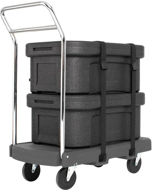 Vollrath - Flatbed Utility Dolly Dark Gray With 5” Casters And Straps - 1694