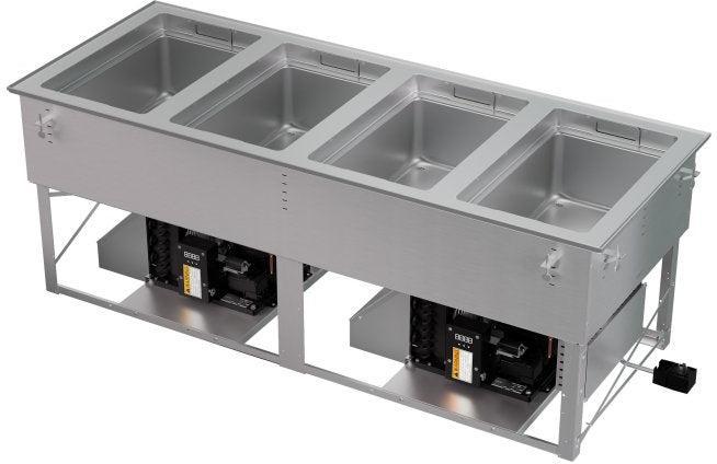 Vollrath - Four-Well 208–240V Hot, Cold, Frozen Drop-In Unit with Auto Drain - FC-HCF-04208-AD