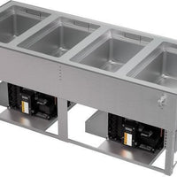 Vollrath - Four-Well 208–240V Hot, Cold, Frozen Drop-In Unit with Auto Drain - FC-HCF-04208-AD