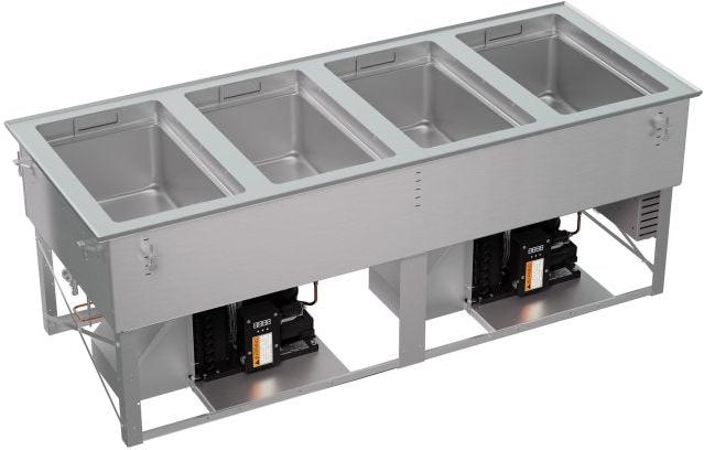 Vollrath - Four-Well 208–240V Hot, Cold, Frozen Drop-In Unit with Auto Drain - FC-HCF-04208-AD