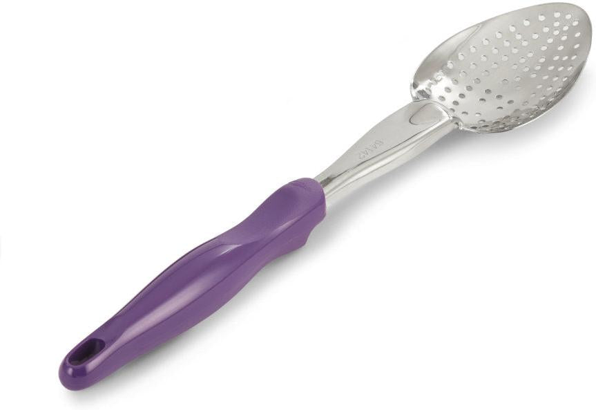 Vollrath - Heavy-Duty Perforated Basting Spoon with Purple Handle - 6414280