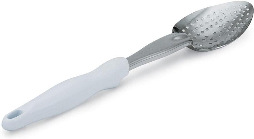 Vollrath - Heavy-Duty Perforated Basting Spoon with White Handle - 6414215