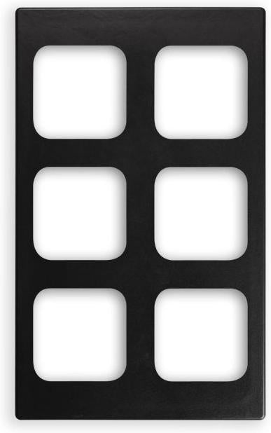 Vollrath - Miramar® Resin Template for Six Sixth-Size Miramar Contemporary Food Pans in Black - 8244318