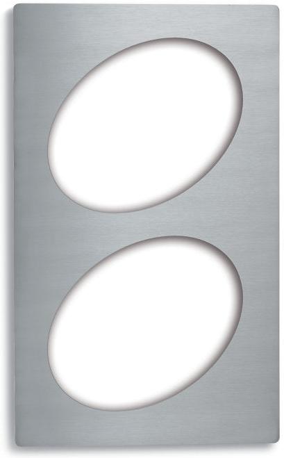 Vollrath - Miramar® Stainless Steel Template with Plain Edges for Two Medium Oval Miramar Display Cookware Food Pans - 8243214