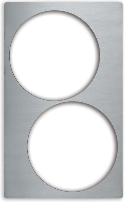 Vollrath - Miramar® Stainless Steel Template with Two Large Round Cutouts and Plain Edges - 8242514