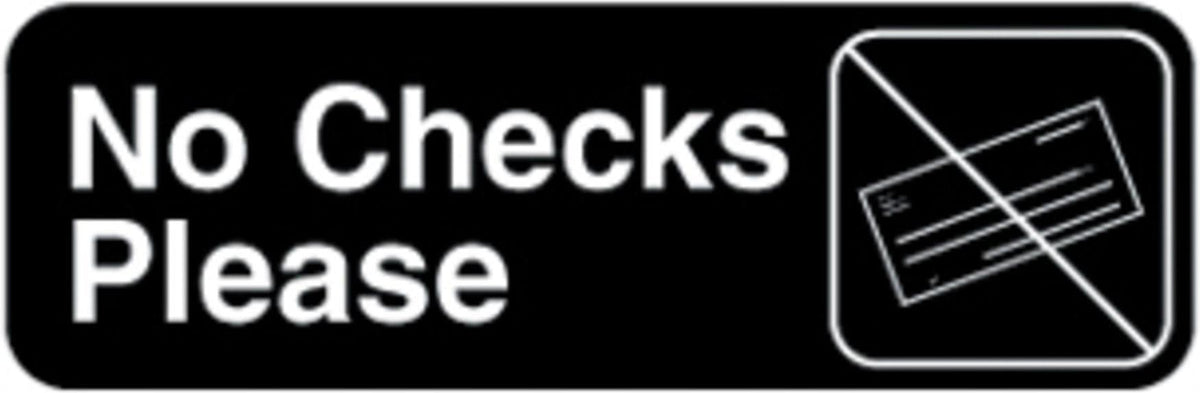Vollrath - "No Checks Please" Symbol Sign - 4520
