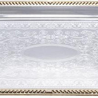 Vollrath - Odyssey 19.5" x 14" Rectangular Gold Trim Serving Tray - 47266