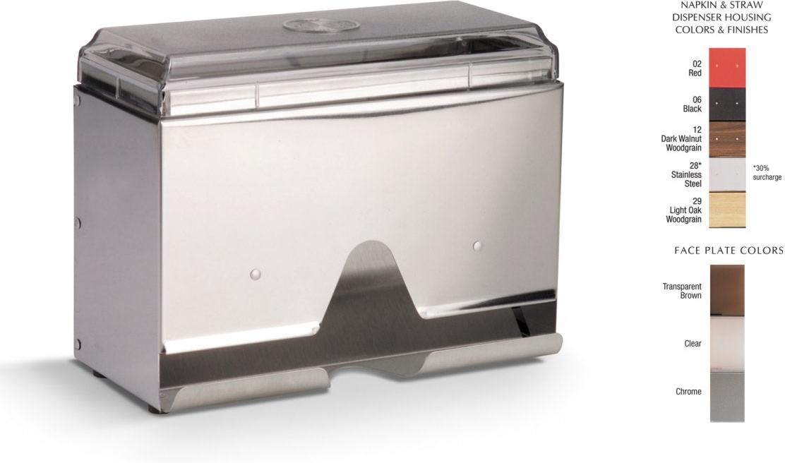 Vollrath - One-Sided Wrapped Straw Dispenser, 9" x 4" X 7" in Stainless Steel - 3815-28
