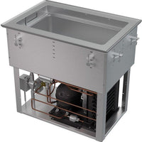 Vollrath - One-Well 208–240V Hot, Cold, Frozen Drop-In Unit with Auto Drain and Flat Flange - FC-HCF-01208-AD-FF