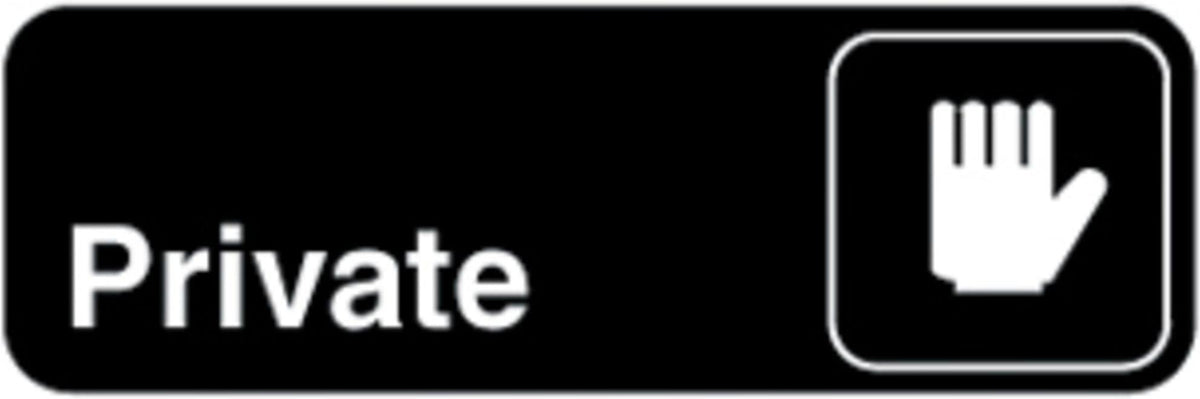Vollrath - "Private" Symbol Sign - 4505