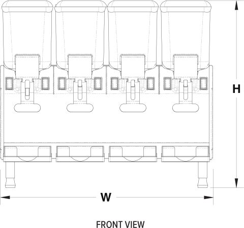 Vollrath - Refrigerated Beverage Dispenser With Four 3.17-Gallon Bowls And Stirring Paddle Circulation - VBBD4-37-S