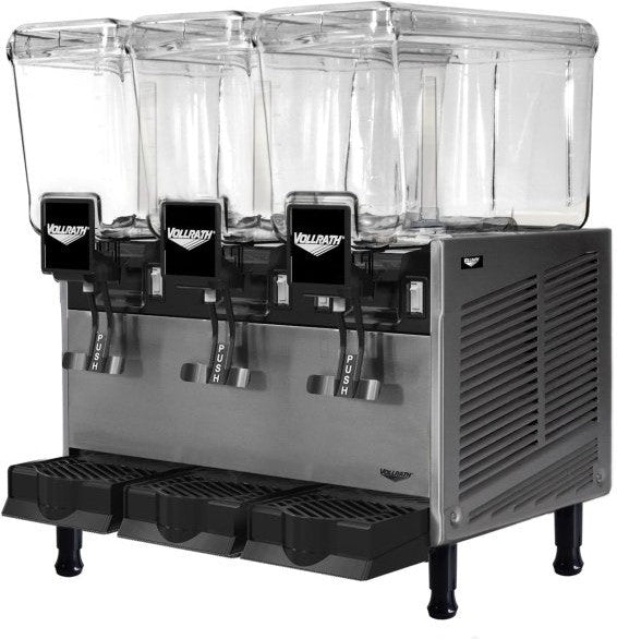 Vollrath - Refrigerated Beverage Dispenser With Three 3.17-Gallon Bowls And Stirring Paddle Circulation - VBBD3-37-S