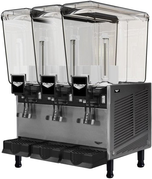Vollrath - Refrigerated Beverage Dispenser With Three 5.28-Gallon Bowl And Stirring Paddle Circulation - VBBE3-37-F