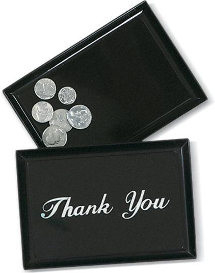 Vollrath - Scratch-Resistant Tip Tray with Thank You in Black - 1000-96