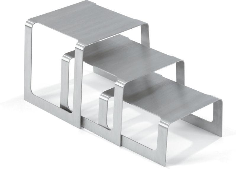 Vollrath - Square Bent Brushed Stainless Steel Buffer Riser Set - 46009