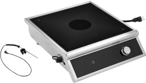 Vollrath - Stainless Steel 3800-Watt High Power Induction Range With Temperature Control Probe Case And Glass Top - HPI4-3800