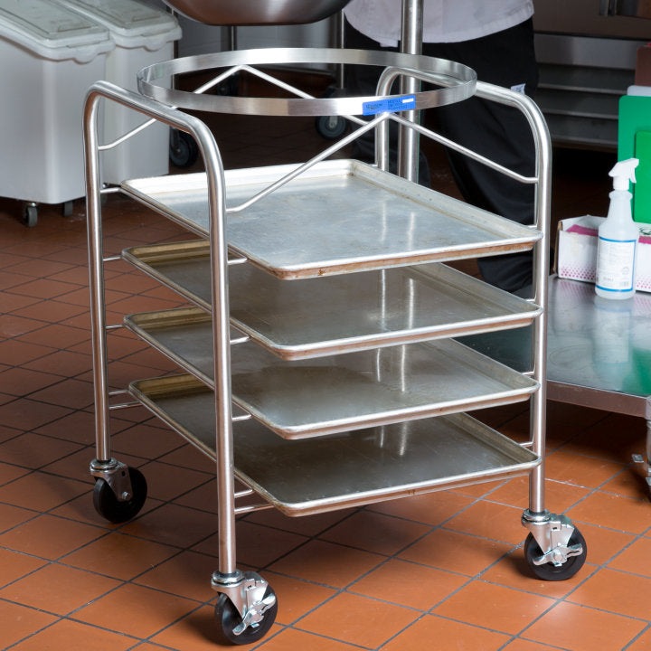 Vollrath - Stainless Steel Mobile Bowl Stand For 30-Quart Mixing Bowl With Four Full-Size Tray Racks - 79002
