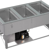 Vollrath - Three-Well 120V Hot, Cold, Frozen Drop-In Unit with Auto Drain and Flat Flange - FC-HCF-03120-AD-FF