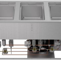 Vollrath - Three-Well 120V Hot, Cold, Frozen Drop-In Unit with Auto Drain and Flat Flange - FC-HCF-03120-AD-FF