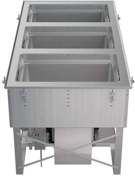 Vollrath - Three-Well 120V Hot, Cold, Frozen Drop-In Unit with Auto Drain and Flat Flange - FC-HCF-03120-AD-FF