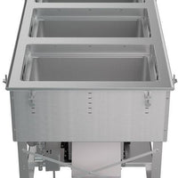 Vollrath - Three-Well 120V Hot, Cold, Frozen Drop-In Unit with Auto Drain and Flat Flange - FC-HCF-03120-AD-FF
