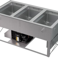 Vollrath - Three-Well 120V Hot, Cold, Frozen Drop-In Unit with Auto Drain and Flat Flange - FC-HCF-03120-AD-FF