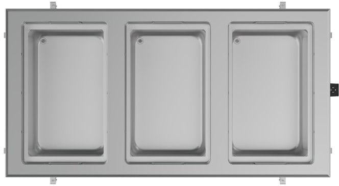 Vollrath - Three-Well 120V Hot, Cold, Frozen Drop-In Unit with Auto Drain and Flat Flange - FC-HCF-03120-AD-FF