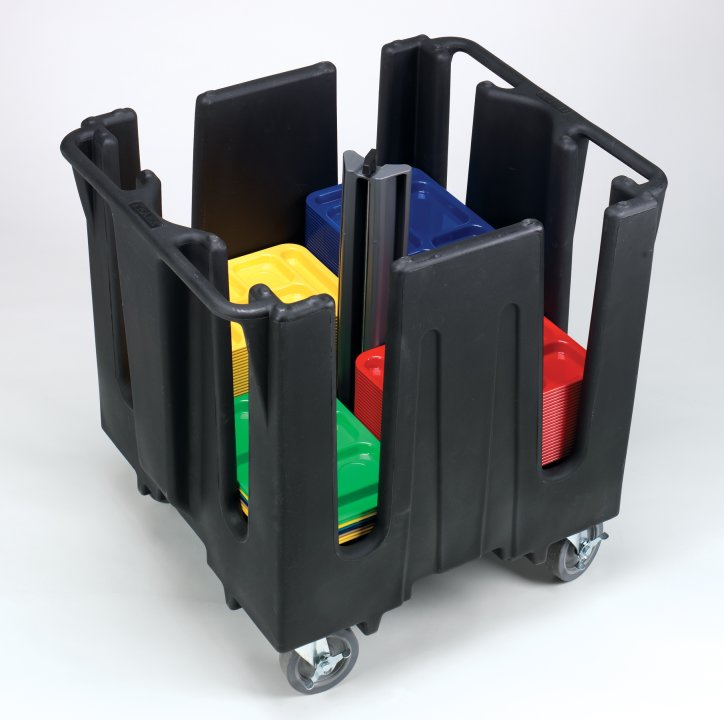 Vollrath - Traex® Adjustable Dish Caddy, Capacity 4 Stacks in Black for 4 to 8 (10.2 to 20.3) Square Plates/Bowls - SAC-SQ5-06