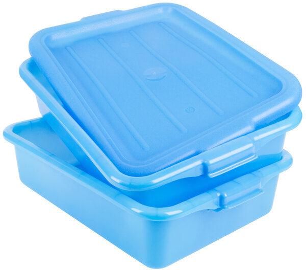 Vollrath - Traex Color-Mate 20" x 15" x 5" Blue Food Storage Drain Box Set with Recessed Lid - 1501-C04