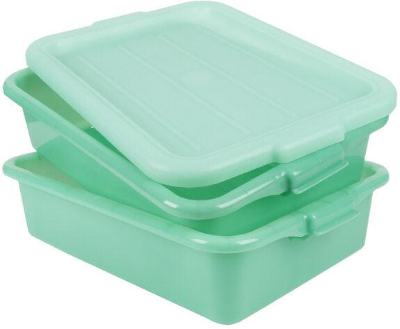 Vollrath - Traex Color-Mate 20" x 15" x 5" Green Food Storage Drain Box Set with Recessed Lid - 1501-C19