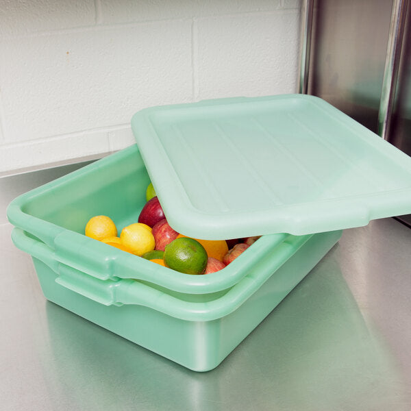 Vollrath - Traex Color-Mate 20" x 15" x 5" Green Food Storage Drain Box Set with Recessed Lid - 1501-C19