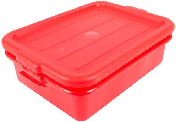 Vollrath - Traex Color-Mate 20" x 15" x 5" Red Food Storage Drain Box Set with Recessed Lid - 1501-C02