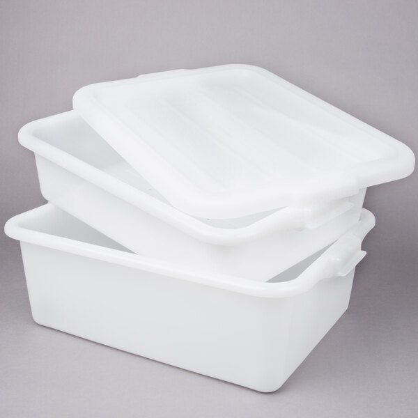 Vollrath - Traex Color-Mate 20" x 15" x 5" White Food Storage Drain Box Set with Recessed Lid - 1501-C05
