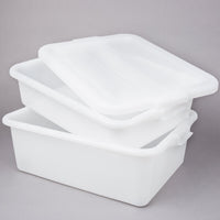 Vollrath - Traex Color-Mate 20" x 15" x 5" White Food Storage Drain Box Set with Recessed Lid - 1501-C05