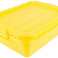 Vollrath - Traex Color-Mate 20" x 15" x 5" Yellow Food Storage Drain Box Set with Recessed Lid - 1501-C08