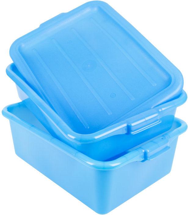 Vollrath - Traex Color-Mate 20" x 15" x 7" Blue Food Storage Drain Box Set with Recessed Lid - 1505-C04