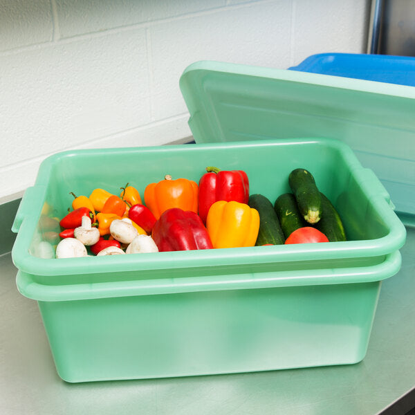 Vollrath - Traex Color-Mate 20" x 15" x 7" Green Food Storage Drain Box Set with Recessed Lid - 1505-C19