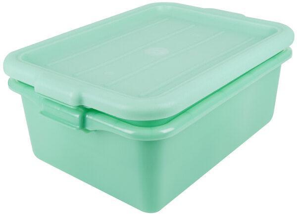 Vollrath - Traex Color-Mate 20" x 15" x 7" Green Food Storage Drain Box Set with Recessed Lid - 1505-C19
